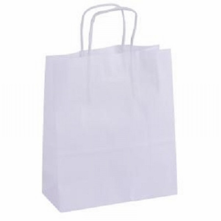 BOLSA KRAFT APLI ASA RETORCIDA 180X80X210 MM BLANCA PAQUETE DE 50 UNIDADES (101853) - BOLSA C/ASA KRAFT-BLANCO 18x8x24 101853