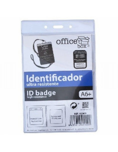 PORTADISTINTIVO COLGANTE OFFICE BOX VERTICAL DIN A6 (92009) - DISTINTIVO A6 VERTICAL 160x110 HFP