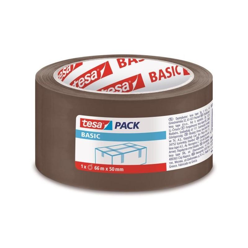 PRECINTO TESA BASIC ACRICLICO PP MARRON 66 MT X 50 MM PARA EMBALAR (58571-00000-00) - PRECINTO TESA 66x48 MR.