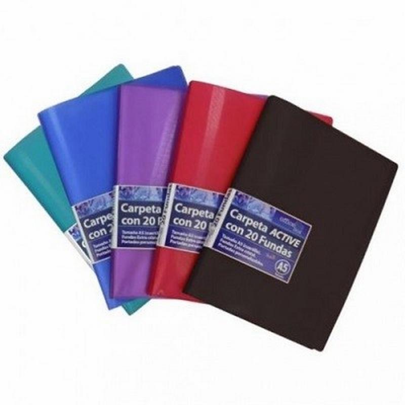 CARPETA OFFICE BOX FLEXIBLE ACTIVE DIN A5 20 FUNDAS COLORES SURTIDOS (17215) - CARP.20FUNDAS 1/4