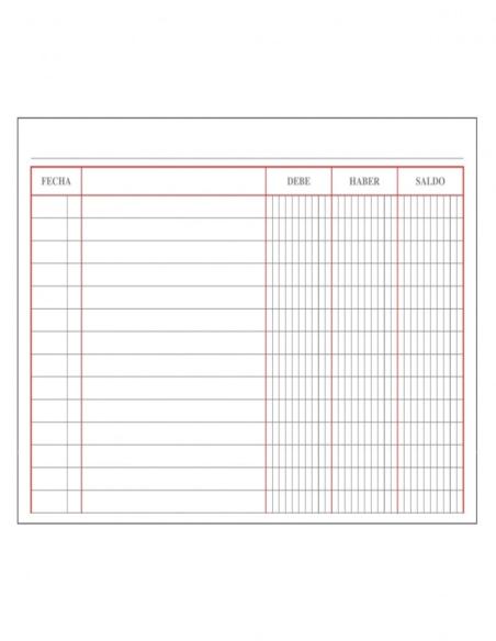 LIBRO DOHE CUENTAS CORRIENTES -DEBE, HABER Y SALDO- FOLIO APAISADO 100 HOJAS (09917) - LIB.CONTA.F.APA.C/C.100H.