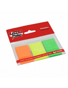 PUNTOS DE PAGINA FIXO PLASTICO 3 COLORES 50 UNIDADES POR COLOR (65006280) - PUNTOS PAGINAS PLASTICO 3 COL.TRANSP.