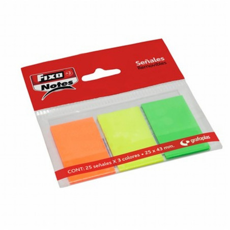 PUNTOS DE PAGINA FIXO PLASTICO 3 COLORES 50 UNIDADES POR COLOR (65006280) - PUNTOS PAGINAS PLASTICO 3 COL.TRANSP.