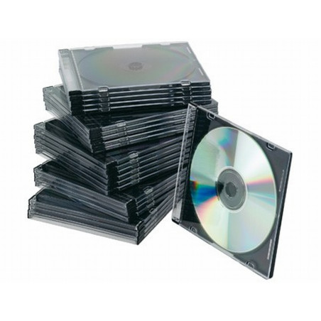 CAJA DE CD ESTRECHA (SLIM) CON INTERIOR NEGRO - ARCH.1 CD CRISTAL ESTRECHO