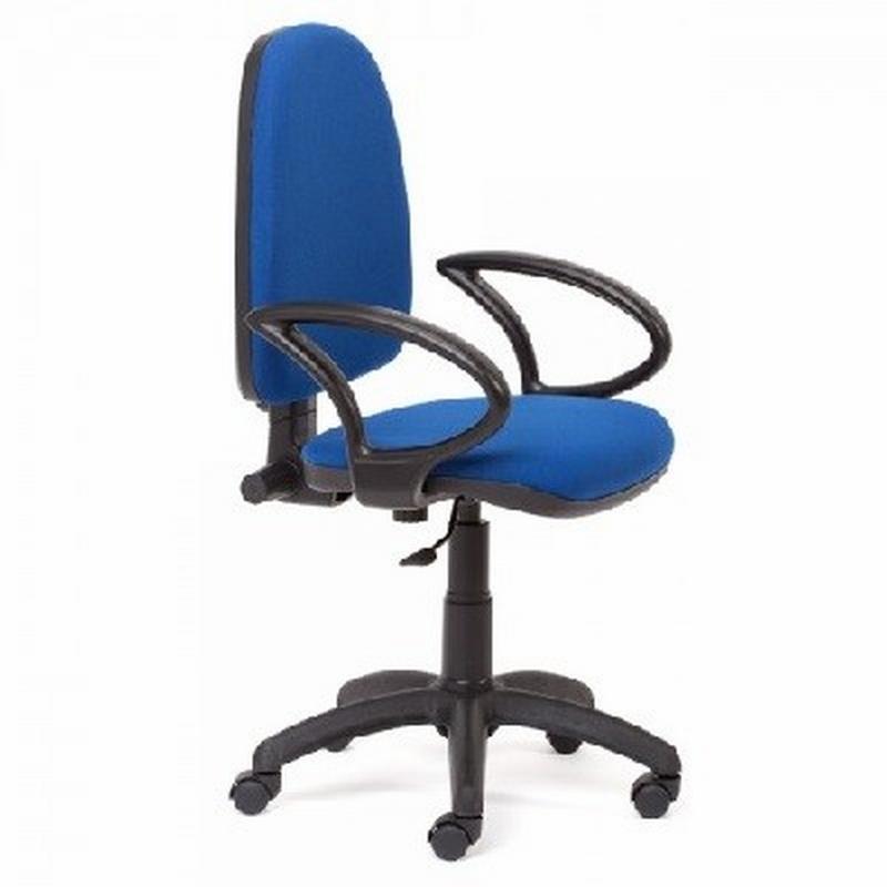 SILLA ROCADA CON BRAZOS DIAMETRO BASE 610 MM RESPALDO DE 490 MM X 420 MM COLOR AZUL (930/3+956) - SILLA RESP.ALTO