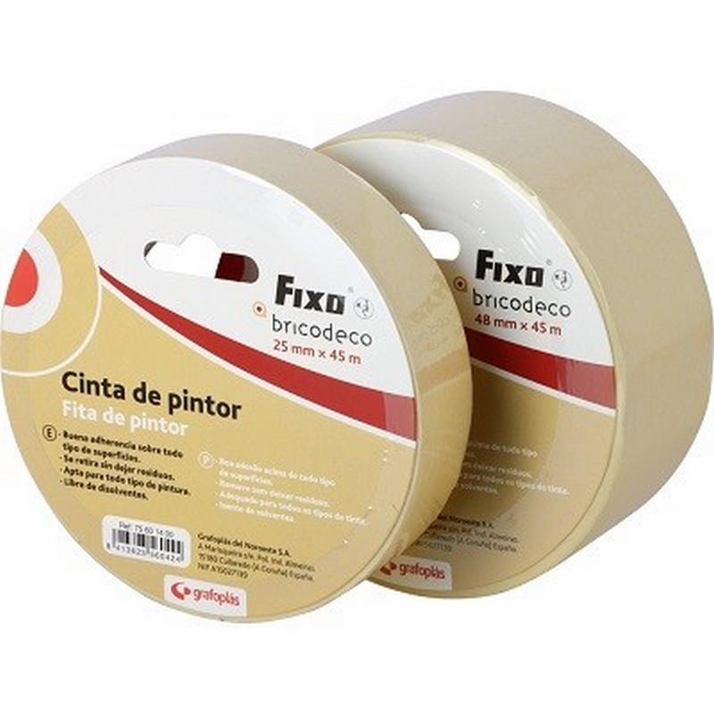 CINTA ADHESIVA ENMASCARAR FIXO PARA PINTOR 45 MTS. X 48 MM. (75601500) - CINTA CARROCERO 48MM*45M