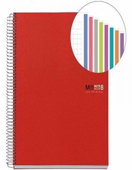 CUADERNO MIQUELRIUS NOTEBOOK 8 DIN A4 CUADRICULA POLIPROPILENO 200 HOJAS (MR46246) - CUAD.NOTE-BOOK A4 8COL.CUAD 200H PP.M.RIUS