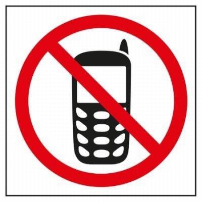 ETIQUETA SEÑALIZACIÓN APLI PROHIBIDO MOVILES 114x114MM....