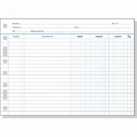 RECAMBIO MULTIFIN CUENTAS CORRIENTES 3006 FOLIO APAISADO 315x215 MM (4175602) - RECAMB.CONTAB.F.APA.C/C
