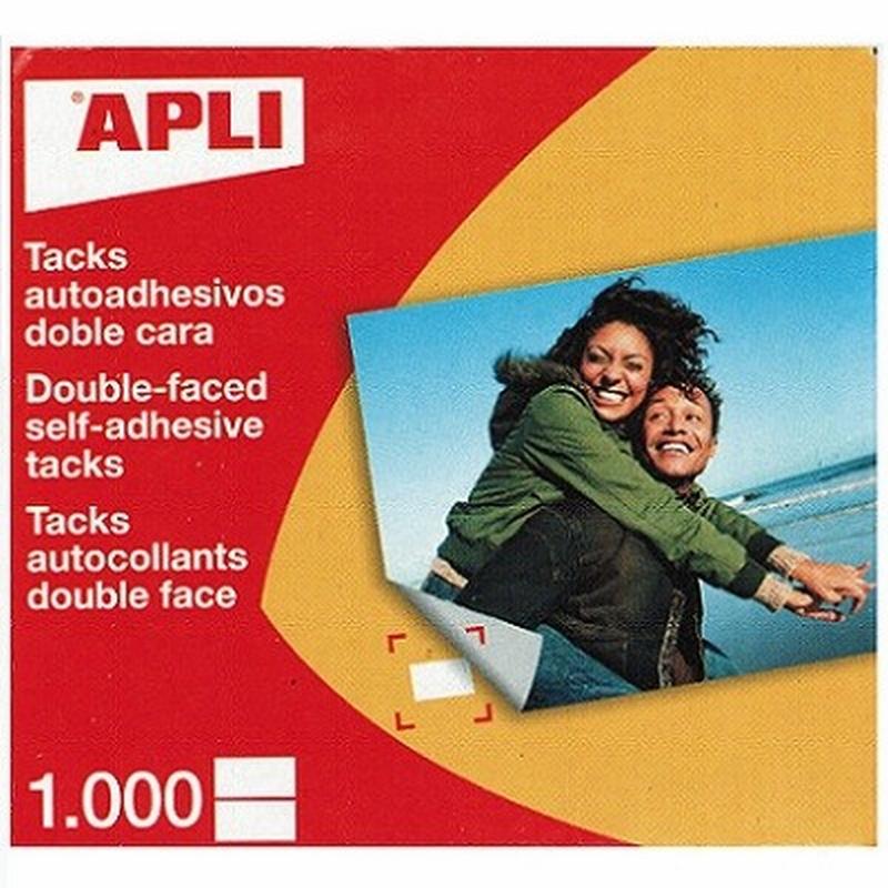 TACKS AUTOADHESIVOS APLI 12 X 16 MM 1.000 UNIDADES (114) - TACK ADH.DOBLE CARA 12*16 CJ1000