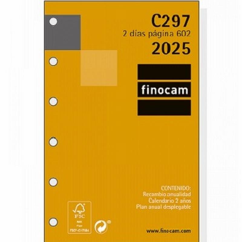 RECAMBIO ANUAL 2025 FINOCAM MINI 2 DIAS/PAGINA C297 (201280025) - RECAMB.AG.AÑO 2D/PG.6ANI.73*114 C297