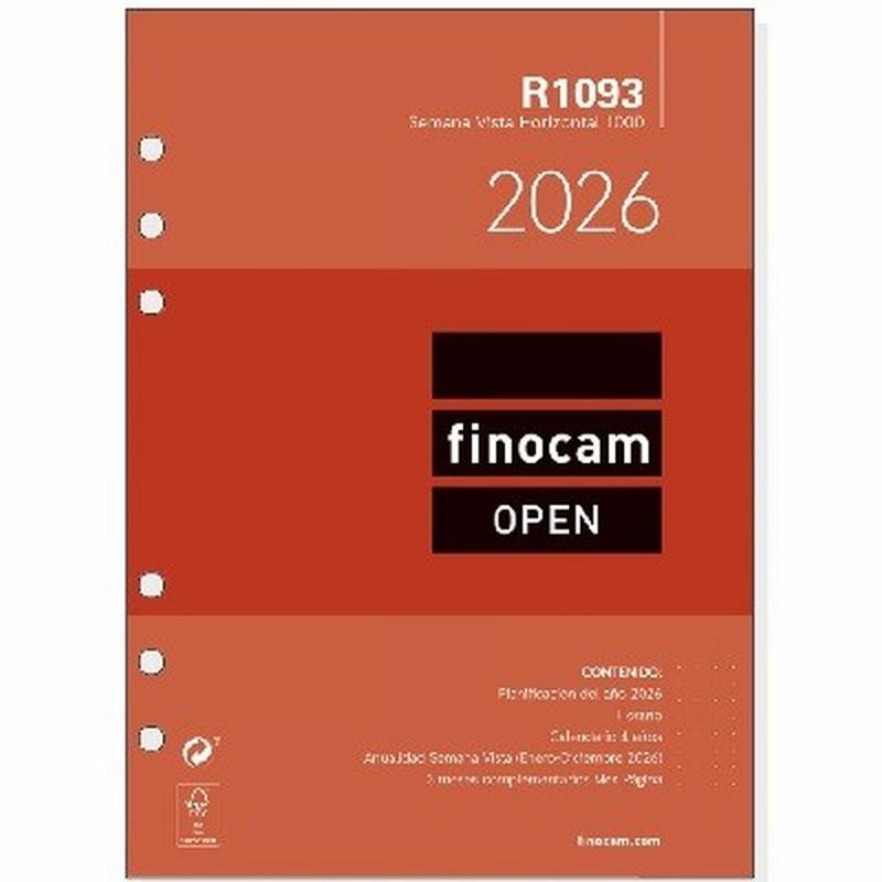 RECAMBIO ANUAL 2026 FINOCAM OPEN 1000 SEMANA VISTA HORIZONTAL R1093 (711590026) - RECAMB.AG.AÑO SVH 155*215 R1093