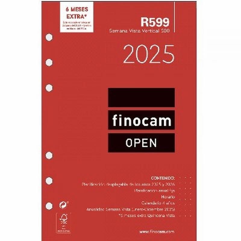 RECAMBIO ANUAL 2025 FINOCAM OPEN 500 SEMANA VISTA VERTICAL R599 (711500025) - RECAMB.AG.AÑO S/V/V 117*181 OPEN 500 R599