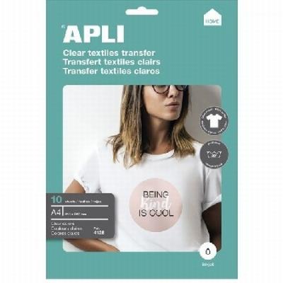 PAPEL TRANSFER APLI CAMISETAS BLANCAS 10 HOJAS A4 (04128)...
