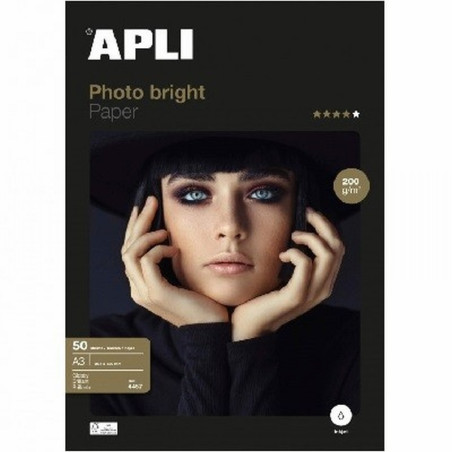PAPEL FOTOGRAFICO PHOTOBRIGHT A3 200 GRS/M2 50 HOJAS (04457) - PAP.INKJET 200GR.A3 50HJ.GLOSSY APLI