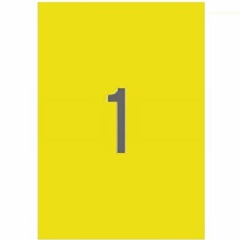 ETIQUETA ADHESIVA APLI LASER/COPY/INKJET 210X297 MM. AMARILLA DIN A4 100 HOJAS 100 UNIDADES (11838) - ETIQ.LASER 210*297 AM.