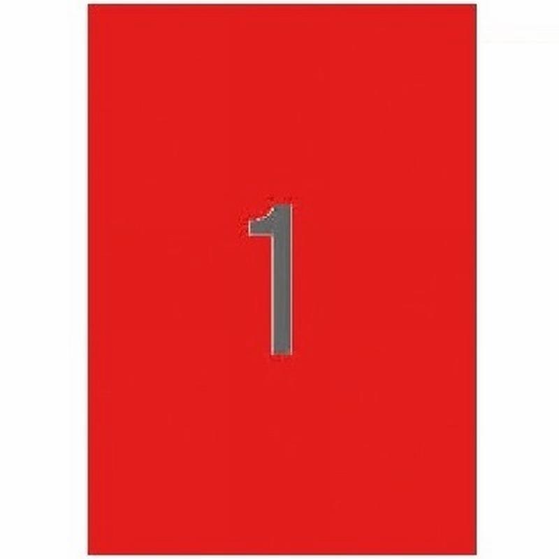 ETIQUETA ADHESIVA APLI LASER/COPY/INKJET 210X297 MM. ROJA DIN A4 100 HOJAS 100 UNIDADES (11840) -