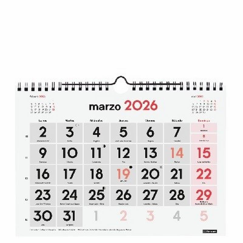 CALENDARIO ANUAL FINOCAM 2026 PARED NUMEROS GRANDES S 21x15 CMS. (780200026) - CALENDARIO PARED S 21x15 NUM.GRANDESóESCRIBI