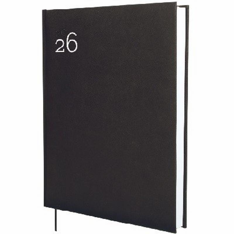 AGENDA ANUAL FINOCAM 2026 ENCUADERNADA MILANO Y12 275X215MM 2 PAG.POR DIA ACOLCHADA NEGRA (625267026). LIBRO RESERVAS.