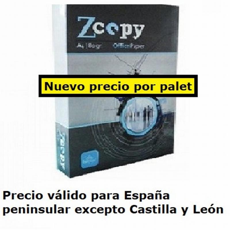 PAPEL FOTOCOPIADORA ZCOPY DIN A4 80 GRAMOS/M2 ETIQUETA ECOLABEL ESTANDAR 500 HOJAS. -PRECIOS VALIDOS HASTA 31 DE AGOSTO-