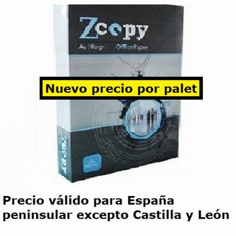 PAPEL FOTOCOPIADORA ZCOPY DIN A4 80 GRAMOS/M2 ETIQUETA ECOLABEL ESTANDAR 500 HOJAS. -PRECIOS VALIDOS HASTA 31 DE DICIEMBRE-