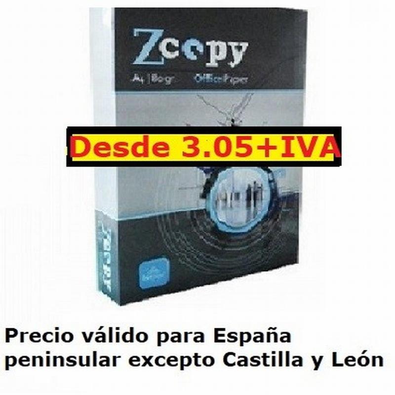PAPEL FOTOCOPIADORA ZCOPY DIN A4 80 GRAMOS/M2...