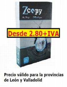 PAPEL FOTOCOPIADORA ZCOPY DIN A4 80 GRAMOS/M2 ETIQUETA ECOLABEL ESTANDAR 500 HOJAS. -PRECIOS VALIDOS HASTA 31 DE DICIEMBRE-