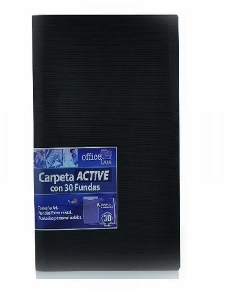 CARPETA OFFICE BOX ACTIVE SUPRA DIN A4 30 FUNDAS POLIPROPILENO (19315) - CARP.30 FUNDAS PERSONALIZ.PP A4 COLOR