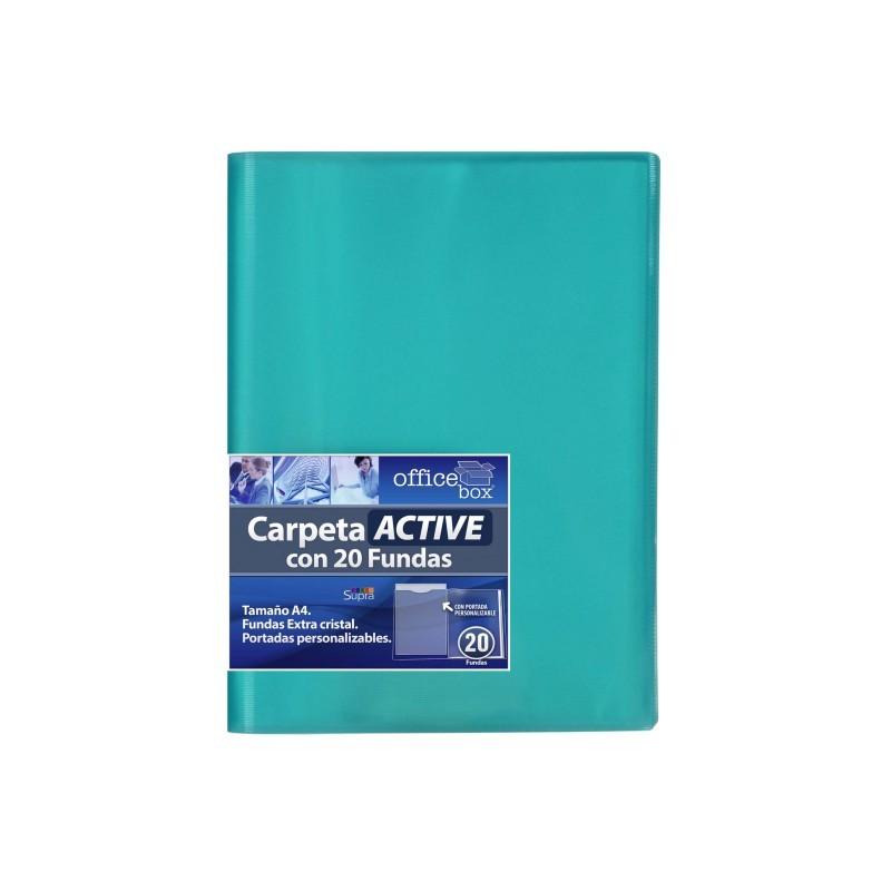 CARPETA OFFICE BOX ACTIVE SUPRA DIN A4 20 FUNDAS POLIPROPILENO (19215) - CARP.20 FUNDAS PERSONALIZ.PP A4 COLOR