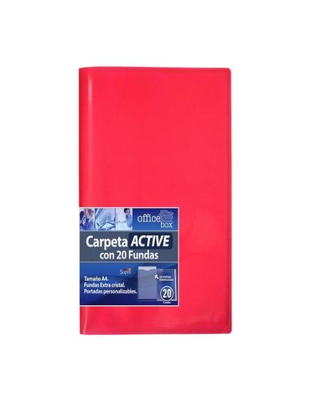 CARPETA OFFICE BOX ACTIVE SUPRA DIN A4 20 FUNDAS POLIPROPILENO (19215) - CARP.20 FUNDAS PERSONALIZ.PP A4 COLOR