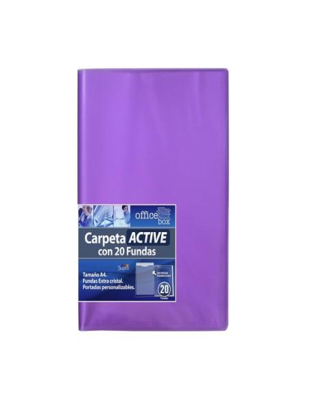 CARPETA OFFICE BOX ACTIVE SUPRA DIN A4 20 FUNDAS POLIPROPILENO (19215) - CARP.20 FUNDAS PERSONALIZ.PP A4 COLOR