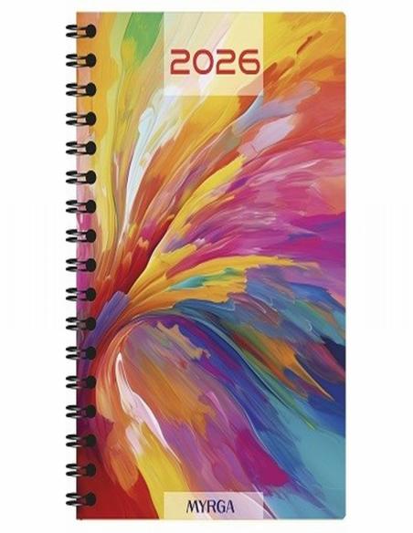AGENDA ANUAL MYRGA 2026 ESPIRAL DUEÑAS 24 X 16,5 CM. SEMANA VISTA NEGRA (3905NG) - AGEND.ESPIRAL S/VISTA PP 1/4 17*21