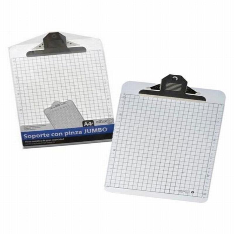 CARPETA OFFICE BOX PINZA JUMBO SUPERIOR FOLIO PLASTICO TRANSPARENTE CUADRICULA (9361) - CARP.PORTADOC. METACRILATO 9361 HFP