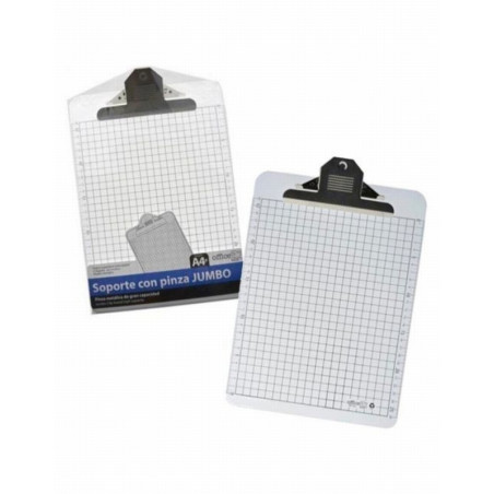 CARPETA OFFICE BOX PINZA JUMBO SUPERIOR FOLIO PLASTICO TRANSPARENTE CUADRICULA (9361) - CARP.PORTADOC. METACRILATO 9361 HFP
