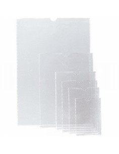 FUNDAS GRAFOPLAS TRANSPARENTES PVC PIEL NARANJA 150 MICRAS CON UÑERO 80X118 MM TRANSPARENTE (05650000)