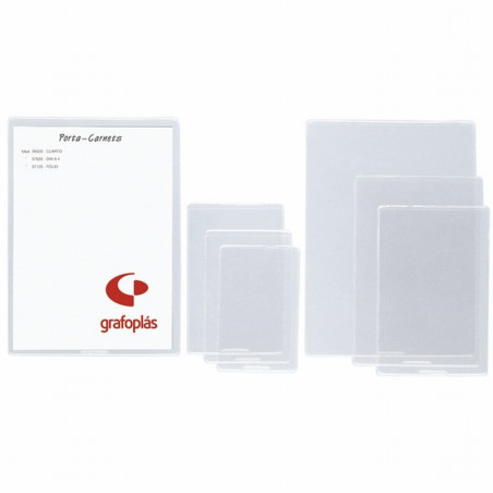 FUNDAS GRAFOPLAS TRANSPARENTES PVC PIEL NARANJA 150 MICRAS CON UÑERO 75X111 MM TRANSPARENTE (05640000)