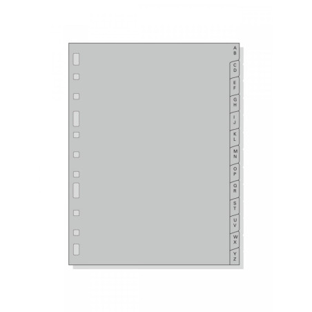 SEPARADORES FINOCAM PVC OPACO 150 MICRAS ABECEDARIO DIN A5 NATURAL 11 TALADROS (4615208) - SEP.CARP.(A-Z)1/4 11ANI.PP 4615208