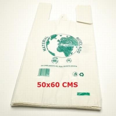 BOLSA PLASTICO CAMISETA BLANCA  100% RECICLADO 100%...
