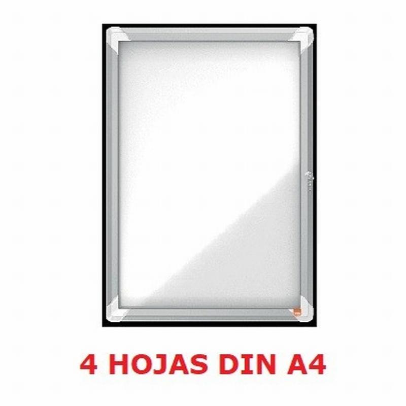 VITRINA DE ANUNCIOS NOBO PREMIUM PLUS MAGNETICA DE EXTERIOR 4 HOJAS DIN A4 532X692X45 MM (1902577) - VITRINA EXTERIOR FONDO