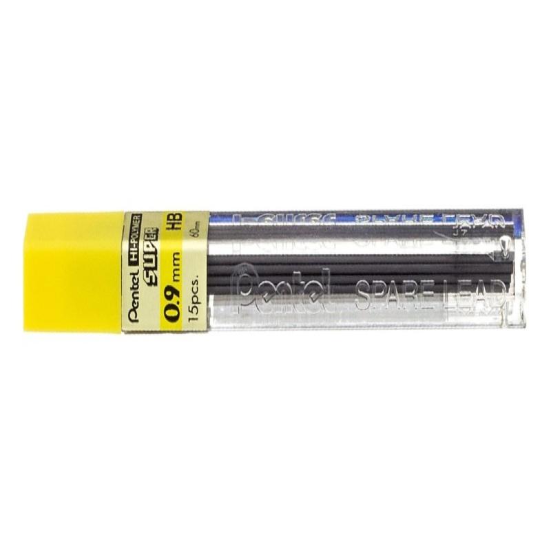 MINAS PENTEL GRAFITO 0,9 MM HB HI POLYMER TUBO CON 12 MINAS (C509-HB) - MINA 0.9MM-HB TB12U.PENTEL