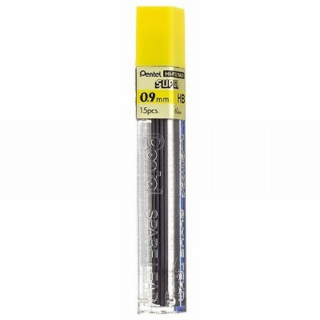 MINAS PENTEL GRAFITO 0,9 MM HB HI POLYMER TUBO CON 12 MINAS (C509-HB) - MINA 0.9MM-HB TB12U.PENTEL