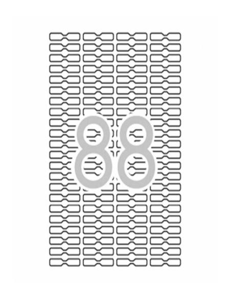 ETIQUETAS BLANCAS REMOVIBLES 45,0 X 8,0 MM 2200 ETIQUETAS 25 HOJAS. (10314) - ETIQ.LASER REMOV. 45*8 PQ25 88U JOYERIA
