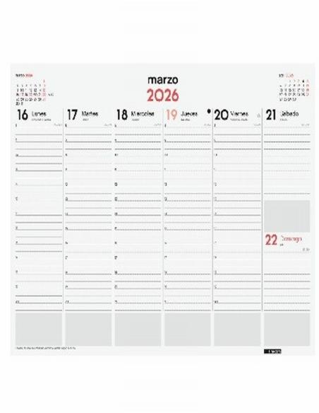 PLANIFICADOR VADE ENCOLADO SEMANA VISTA FINOCAM 2027 420x310x7 MM (780240027) - PLANNING ANUAL VADE SVV ENCOLADO 42*31 REF78024