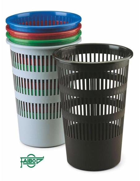 PAPELERA PLASTICO FAIBO REJILLA 12 LITROS NEGRA 295X275 MM (307-02) - PAPEL.REJILLA FAIBO NEGRO