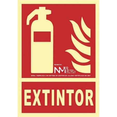 SEÑAL EXTINTOR ARCHIVO 2000 PVC ROJO FOTOLUMINISCENTE 210X300 MM (6171-01H RJ) - PLACA EXTINTOR FOTOLUM.A4 01C6171-01RJ