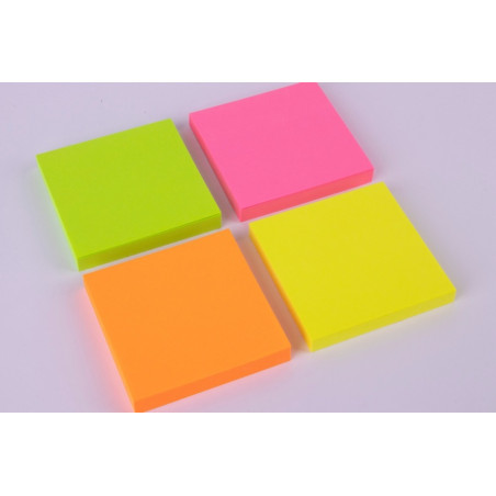 BLOC DE NOTAS ADHESIVAS INFONOTES QUITA Y PON 75X75 MM FLUORESCENTE CON 100 HOJAS (5654-39-PK1-B) - POSTI INFONOTES 75*75 NEON