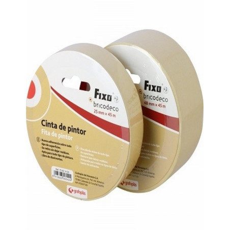 CINTA ADHESIVA ENMASCARAR FIXO PARA PINTOR 25 MM. X 45 MTS. (75601400) - CINTA CARROCERO 25MM*45M