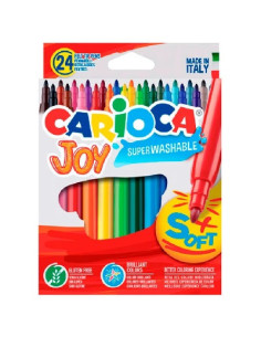 ROTULADOR CARIOCA JOY PUNTA FINA CAJA DE 24 COLORES SURTIDOS (40615) - ROT.CARIOCA CJ.24 REF.40532