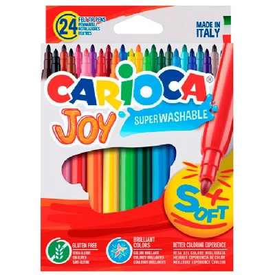 ROTULADOR CARIOCA JOY PUNTA FINA CAJA DE 24 COLORES...