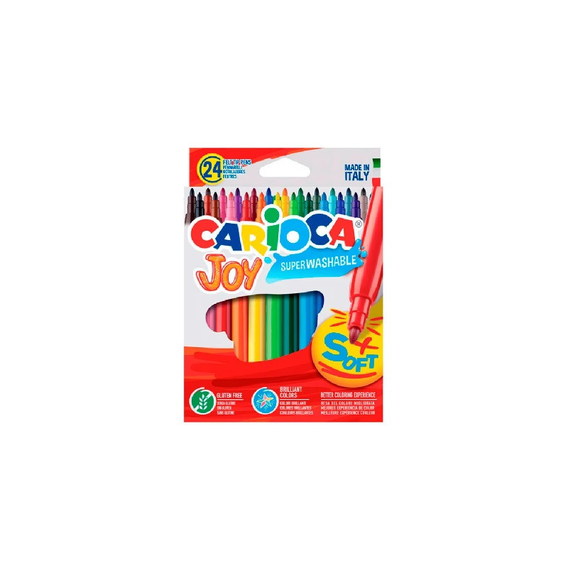 ROTULADOR CARIOCA JOY PUNTA FINA CAJA DE 24 COLORES SURTIDOS (40615) - ROT.CARIOCA CJ.24 REF.40532